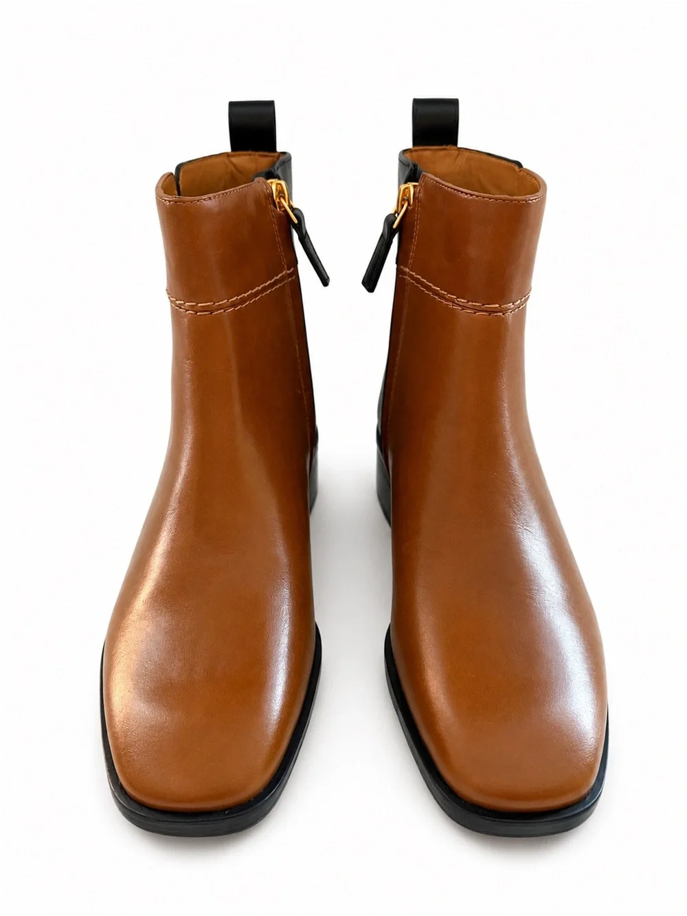 TORY BURCH EVERLY FLAT BOOTS brown black calf leather chelsea size 5 $598 NEW